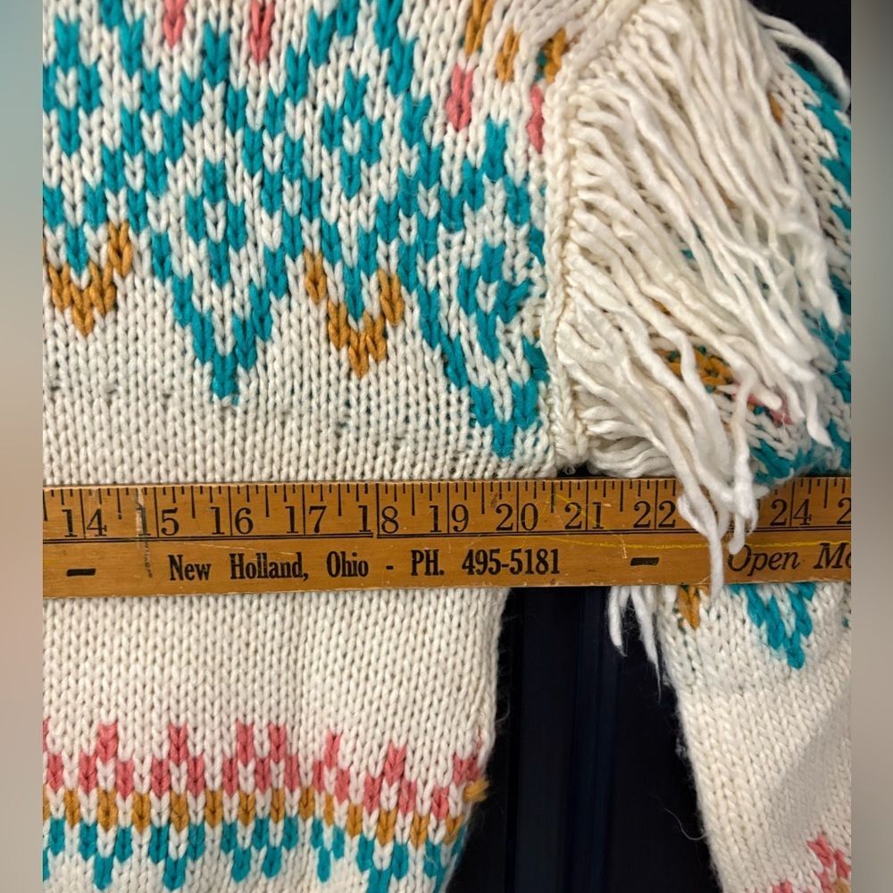Rock & Roll | Southwestern Motif Cowboy Fringe Knit Sweater Oversized Small - Picture 8 of 8